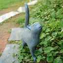 Newman House Studio Garden-Statues Cat-Figurines Home Garden Decor - Farmhouse Backyard Polyresin Kitten 7.6L x 4W x 14.5H inch, 