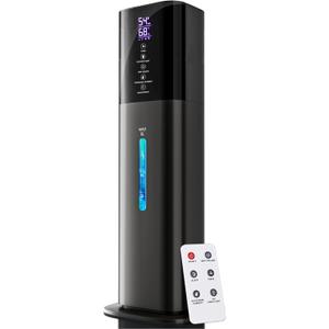 2.11Gal Ultrasonic Cool Mist Humidifier with Timer and Humidistat for Large Rooms - Home, Bedroom, Baby, Adults, Plants (Black)