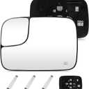 Driver Left Side Mirror Blind Spot Convex Heated Mirror Glass with Rear Holder Fit for 2005-2009 Dodge Ram 1500 2500 3500, Replacement for 5161011AA 5191035AA CH1324121