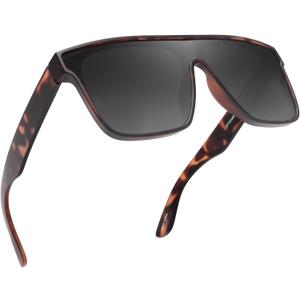 GLINDAR Oversized Square Polarized Sunglasses for Men Women, One Piece Shield Shades UV400 Protection (Tortoise Frame / Polarized Grey Lens) GLINDAR Oversized Square Polarized Sunglasses for Men Women, One Piece Shield Shades UV400 Protection (Tortoise Frame / Polarized Grey Lens)