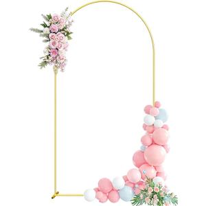 Metal Arch Backdrop Stand 6.6FT Gold Wedding Arch Backdrop Stand, Balloon Arch Frame for Wedding Birthday Party Baby Shower Graduation Ceremony Decor