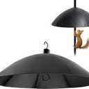 TCBWFY 18 Inch Squirrel Proof Baffle for Protecting Bird Feeders and Houses, PP Hang Mount Raccoon and Squirrel Guard for Pole with Windproof Shepherd Hooks,Outdoor Hang Bird House Guard