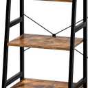 3-Tier Bookshelf, Ladder Shelf, Industrial Bookcase with Steel Frame, Metal Small Bookcase, stand up shelves for Living Room, Home Office, Kitchen, Bedroom, Industrial Style（Rustic Brown & Black）