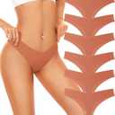 Seamless Underwear Women Pack No Show Thongs For Women Ladies Sexy Panties Underwear Breathable Comfortable 6 Packs (Small)
