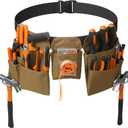 19 Pocket Tool Belts with Quick Release Buckle, Adjustable Utility Belt,Work Apron for Men and Women,for Garden,Electrician,Carpenter,Construction,Gifts(Khaki)