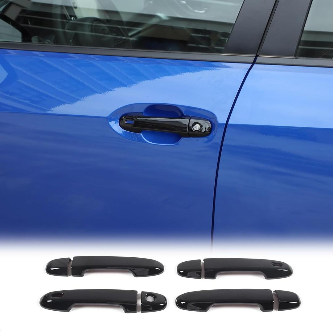 Daeiclru Car Exterior Door Handle Cover Trim Compatible with Subaru WRX 2022-2024/Subaru Crosstrek 2023 2024, ABS Car Door Handle Protector Cover Accessories (with Smart Hole - Glossy Black)