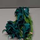30Pack Real Touch PU Latex Artificial Calla Lily Flowers for Wedding Party and Home Decor-Teal Blue