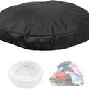 Round Dog Bed Replacement Cover 36D  4H Inches Washable Black Thickened Waterproof Oxford Fabric with Handle and Zipper Reusable Dog Bed Liner for Small to Medium 25-35 Lbs Puppy