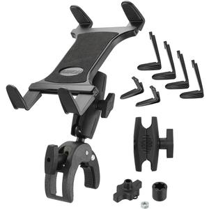 ARKON Mounts - Tablet Holder with Clamp Mount | Corrosion-Resistant | Tablet Stand w/Sturdy Clamp | Security Knob Feature | Two Adjustable Shafts Included | Fits iPad and Samsung Tablets