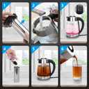 Aigostar Electric Kettle, Tea Kettle with Temperature Control and Tea Infuser, 1500W Hot Water Kettle with Variable Temperature, Keep Warm Function, LED Indicator Light Change, Auto Shut-Off, 1.7L