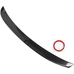 Rear Trunk Lid Spoiler Wing for 2018 2019 2020 2021 2022 2023 Kia Stinger, V-Style Carbon Fiber Black