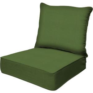 Honeycomb Outdoor Deep Seat, 24 x 23, Textured Solid Artichoke Green Chair Cushion for Patio Furniture