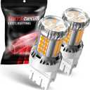 Torchbeam 3157 LED Bulbs Amber with External Resistor for Turn Signal Lights, 600% Brighter 3156 3056 3356 3057 4157 3457 4156 with HD projector for Blinker Side Marker Parking Lights, 3030 38-SMD