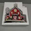 Yinns Christmas Village Houses, Ceramic Houses with Warm LED Light Ornamnet Xmas Village House Christmas Home Decorations (Red-ranch)