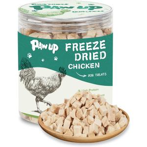 PAWUP Freeze Dried Chicken Dog Treats, 100% Single Ingredient | High Protein, Whole-Cut Chicken Breast, Dog Training Treats or Dog Food Topper, Grain Free 4.6 oz