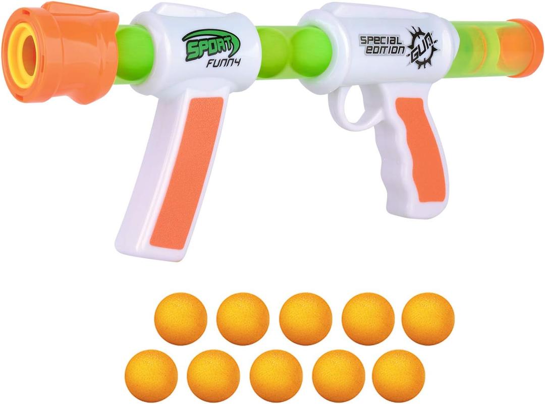 Kiddie Play Atomic Power Popper Gun Ball Shooter with Foam Balls for Kids (Large)