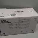 5-Pack Borosilicate Glass Containers with Tempered Lids, 35.2oz/4.4 Cup Airtight Meal Prep Set, Microwave/Freezer Safe (Gray)