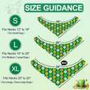 St. Patrick's Day Dog Bandanas with Snap Button, 2 Pack Reversible Green Bandanas for Small, Medium, and Large Dogs, Adjustable Pet St. Patrick's Costume Accessory for Photo Shoot (X-Large)
