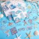 Zeyune 72 Pcs Coastal Cowgirl Iron on Patches Bulk Summer Ocean Embroidered Iron on Hat Patch Blue Beach Holiday Applique Sew on for Trucker Hat Backpack Clothes Shirt Jeans DIY Craft