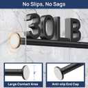 ENJOYBASICS Matte Black Shower Curtain Rod 30 to 76 Inches, Stainless Steel Adjustable Spring Tension Rods No Drill for Bathroom, Closet, Window, Room Divider, Never Rust, Non Slip