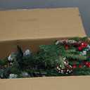 Set of 2 18 Inch Lighted Outdoor Christmas Tree with Remote, Timer, Multi-Color Lights, Battery Operated Pre-lit Frosted Pathway Artificial Urn Filler, Christmas Porch Decorations for Home Porch Yard