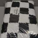 Uphome Bathroom Runner Rug, Black and White Checkered Long Machine Washable Bath Mat Non Slip, 18x47 Water Absorbent Soft Microfiber Bath Rug for Tub, Shower, Floor