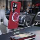 JAME for Samsung Galaxy S26 Ultra Case, Ring Holder Stand Kickstand, Dual Layer Shockproof Protective Cover with Screen Protector, Magnetic Accessory Friendly Galaxy S26 Ultra Phone Case 6.9", Red