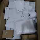 DWVO Makeup Vanity Desk with LED Mirror & 3 Brightness Levels, Makeup Table with 4 Drawers, Power Outlets, Hairdryer Holder & Cushion Stool for Dressing Room (Light White)