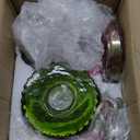 Vintage Battery Operated Wall Sconces with Green Cylinder Glass Lampshade Rechargeable Battery Powered Wall Light with Remote Bulb, Plug-in or Hardwired Wall lamp for Bedside Bedroom