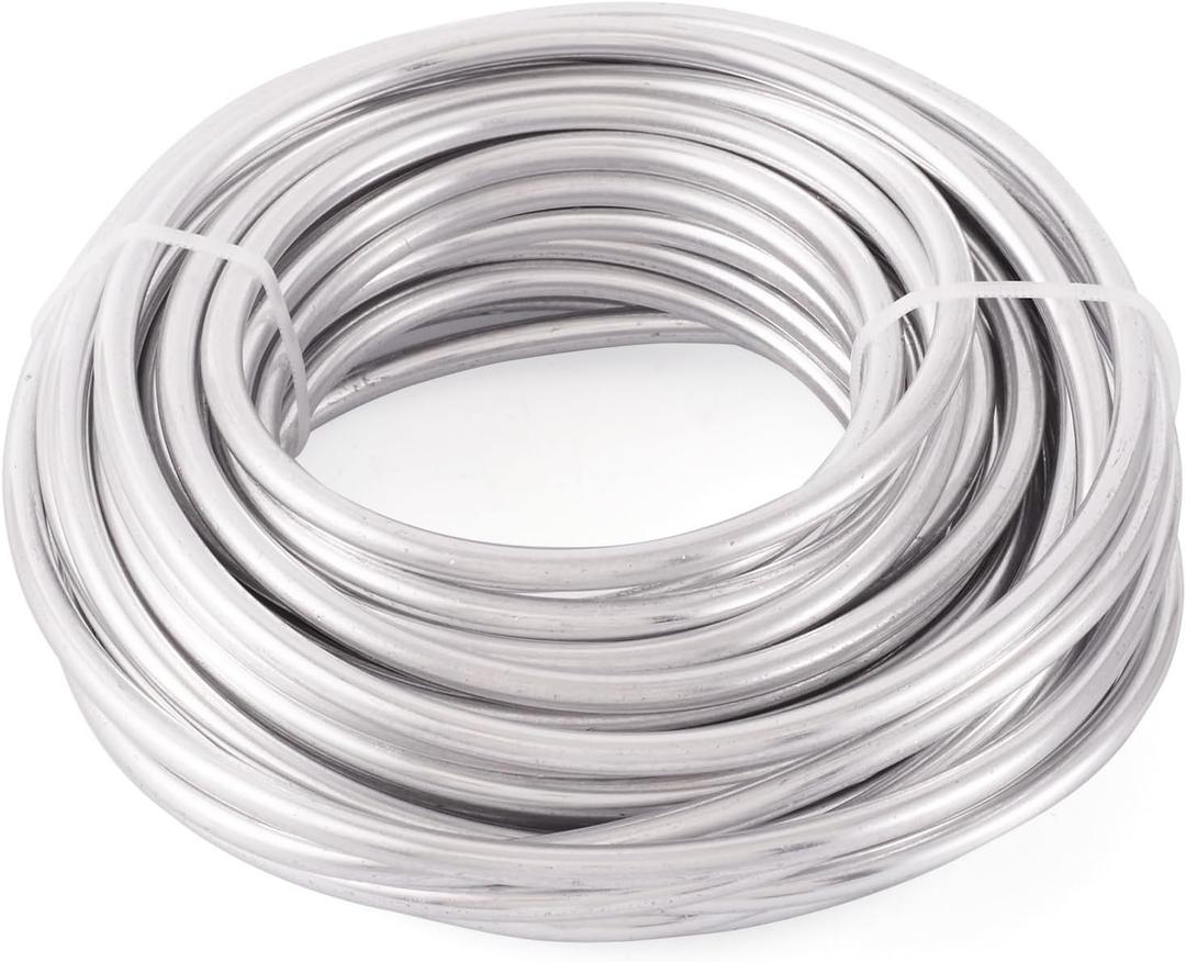 Pandahall 32.8 Feet Silver Aluminum Craft Wire 4 Gauge Metal Craft Wire for DIY Manual Arts Jewelry Making
