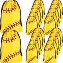 Silkfly 25 Pack Softball Snack Drawstring Bags Small Snack Plastic Goodie Gift Bags Party Favor for Sport Party Supplies, 6 x 8 Inch