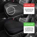 Leather Front Car Seat Cover, Anti-Slip Car Seat Bottom Covers, Full Wrapped Bottom Seat Protectors with Storage Pocket, Universal Comfortable Seat Cushion Fit Vehicles SUVs Trucks (Black)