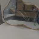 Irregular Wall Mirror with Metal Frame for Living Room, Hallway, Entryway, Bathroom and Dining Room
