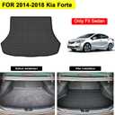 Floor Mats for 2014-2018 Kia Forte & Cargo Mat, TPE All Weather Protection Car 1st & 2nd Row Floor Liners with Trunk Mat Full Set Accessories, Black