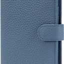 RFID Slim Passport Holder for Man & Women, Compact Leather Passport Wallet with Card Holders SIM Slots, Zippered Coins Pocket and Cash Holder Travel Passport Cover Case, Dark Blue