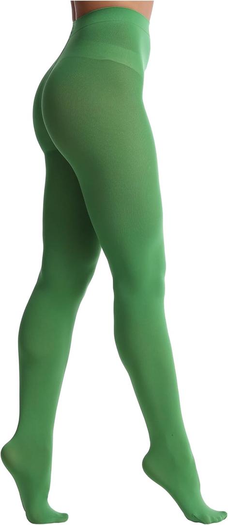 EVERSWE Women's 80 Den Soft Opaque Tights, Women's Tights (Green)