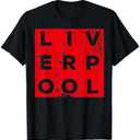 Cool Retro Grunge Vintage Look Liverpool Shirt Gift T-Shirt, Black, M