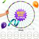Gemscream 12 Pack 24 inch Exercise Hoop Plastic Glitter Hoop Obstacle Course Ring Toy for Adult Party Gymnastic Playing for Parade Decoration Games Performance Outdoor Sports