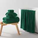 REDKISS Soft 6 Piece Bath Towel Set - 2 Bath Sheets, 2 Hand Towels, 2 Washcloths - Highly Absorbent, Quick Dry, Lightweight Towel Sets Collection, Premium Dark Green Towels for Bathroom, Gym & Spa