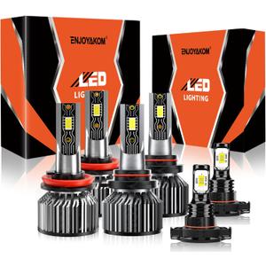 Compatible For 2009-2012 Dodge Ram 1500 2500 3500 with 4 Headlamps High/Low Beam Fog Light Bulbs Kit, 44000LM 600% Brightness 6500K White with Cooling Fan, Plug and Play, IP68 Pack of 6 Compatible For 2009-2012 Dodge Ram 1500 2500 3500 with 4 Headlamps High/Low Beam Fog Light Bulbs Kit, 44000LM 600% Brightness 6500K White with Cooling Fan, Plug and Play, IP68 Pack of 6