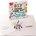 DIY Board Game Kit - Make Your Own Board Game Kit with Double-Sided Blank Game Board, Blank Box, Game Pieces, and Accessories