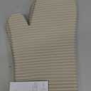KitchenAid Ribbed Soft Silicone Oven Mitt Set, 7"x13", Milkshake 2 Count