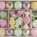 45Pcs Christmas Balls Ornaments Set, Candy Christmas Tree Ornaments, Shatterproof Plastic Decor for Xmas Tree Hanging, Festival Home Party Decors, IDEAKIT