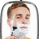 TAILI Shower Mirror Fogless for Shaving, Wall Hanging for Travel Camping, Removable Fog Free Shave Mirror for Shower Accessories, Bathroom, Portable, Shatterproof - for Men, Women(Black)