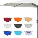 ABCCANOPY Patio Umbrella 9FT - Outdoor Half Umbrellas for Patio, Backyard, Garden, Deck (Light Beige)