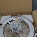 24'' Ceiling Fan with Light Fandelier Flush Mount Low Profile Wood Ceiling Fan with Dimmable LED Light 3 Color 6 Speeds