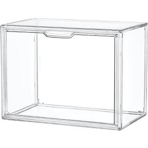 Clear Acrylic Display Case, Stackable Plastic Storage Bins with Magnetic Attraction Lid, Showcase for Cosmetic, Large Figures Collectibles, XLarge