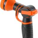 Giraffe Tools Garden Hose Nozzle 9 Adjustable Spray Modes Water Gun for Garden Hose Reel, Car Washing, Watering, Dog Washing PRO Model (black and orange)