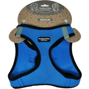 Murphy & Roxy Mesh Harness (Blue, M) - Lightweight, Reflective Strips