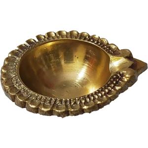 PARIJAT HANDICRAFT 100% Pure Virgin Brass Kuber Diwali/Deepawali Diya Dia Pooja Oil Lamp. Tea Light Holder/Christmas Decoration. Traditional Puja Indian Gift Items, Pack Of 2